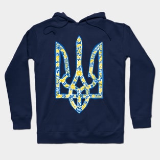 Ukrainian trident in Ukrainian flag colors Hoodie